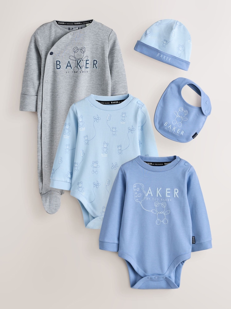 Baker by Ted Baker 5 Piece Sleepsuit, Bodysuit, Hat and Bib Set - Slika 1 od 19