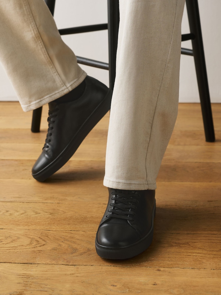 Black Smart Casual Longline Trainers - Image 2 of 7 Black Smart Casual Longline Trainers - Image 2 of 7