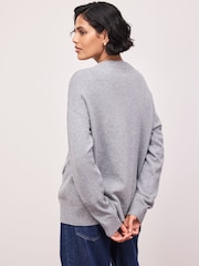 Grey Marl Supersoft Mid Length V-Neck Cardigan - Image 4 of 8