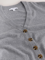 Grey Marl Supersoft Mid Length V-Neck Cardigan - Image 7 of 8