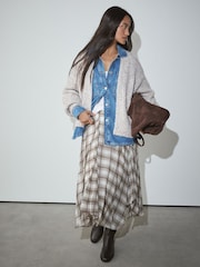 Neutral Neppy Soft Touch Chunky Knit Open Cardigan - Image 2 of 8
