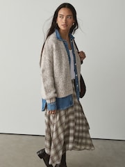 Neutral Neppy Soft Touch Chunky Knit Open Cardigan - Image 3 of 8