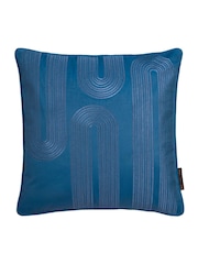 Laurence Llewelyn-Bowen Teal Diva Embroidery Velvet Filled Cushion - Image 2 of 4