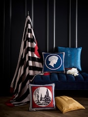 Laurence Llewelyn-Bowen Teal Diva Embroidery Velvet Filled Cushion - Image 4 of 4