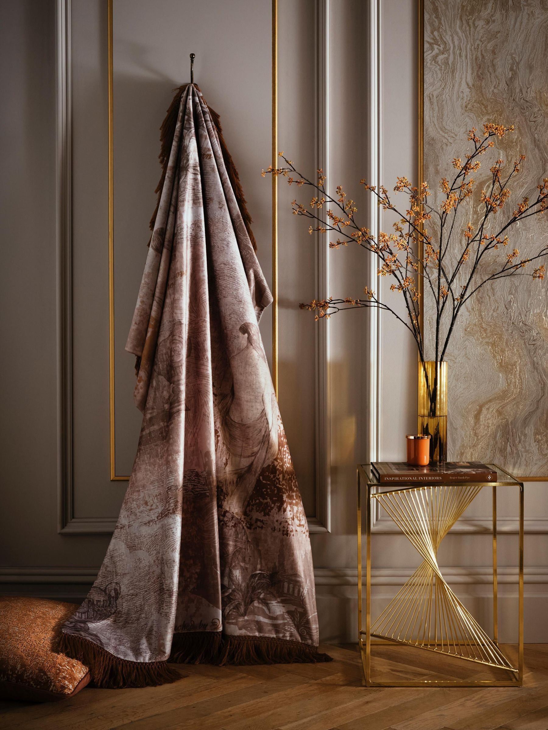 Laurence Llewelyn-Bowen 'Venus Primavera' Velvet Throw in Natural | Size: 130cm x 180cm - Image 4