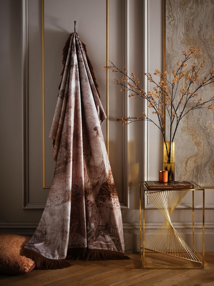 Laurence Llewelyn-Bowen Natural Venus Primavera Velvet Throw - Image 1 of 6