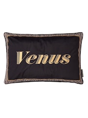 Laurence Llewelyn-Bowen Black Venus Signature Velvet Filled Cushion - Image 4 of 5