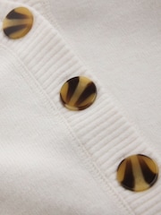 Ecru Supersoft Mid Length V-Neck Cardigan - Image 7 of 8
