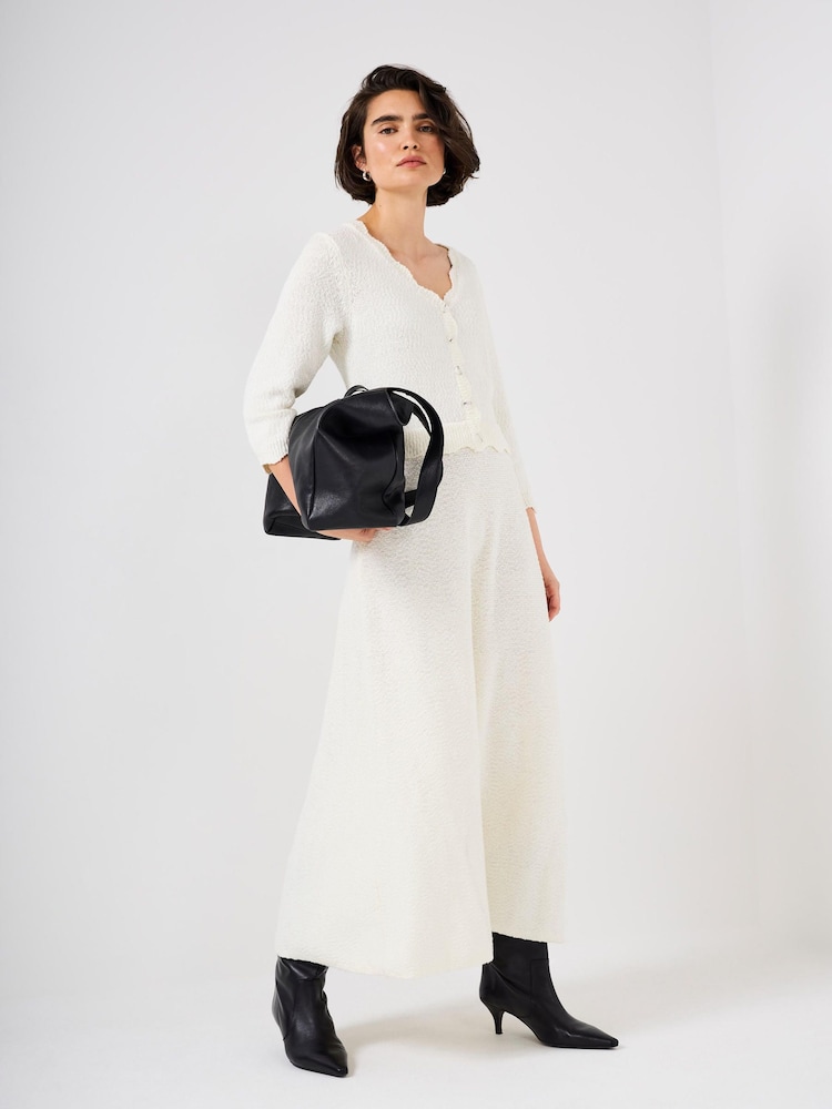 Mint Velvet White Boucle Knit Midi Dress - Image 1 of 8