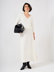 Mint Velvet White Boucle Knit Midi Dress - Image 4 of 8