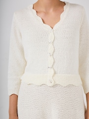 Mint Velvet White Boucle Knit Midi Dress - Image 5 of 8