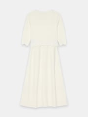 Mint Velvet White Boucle Knit Midi Dress - Image 8 of 8