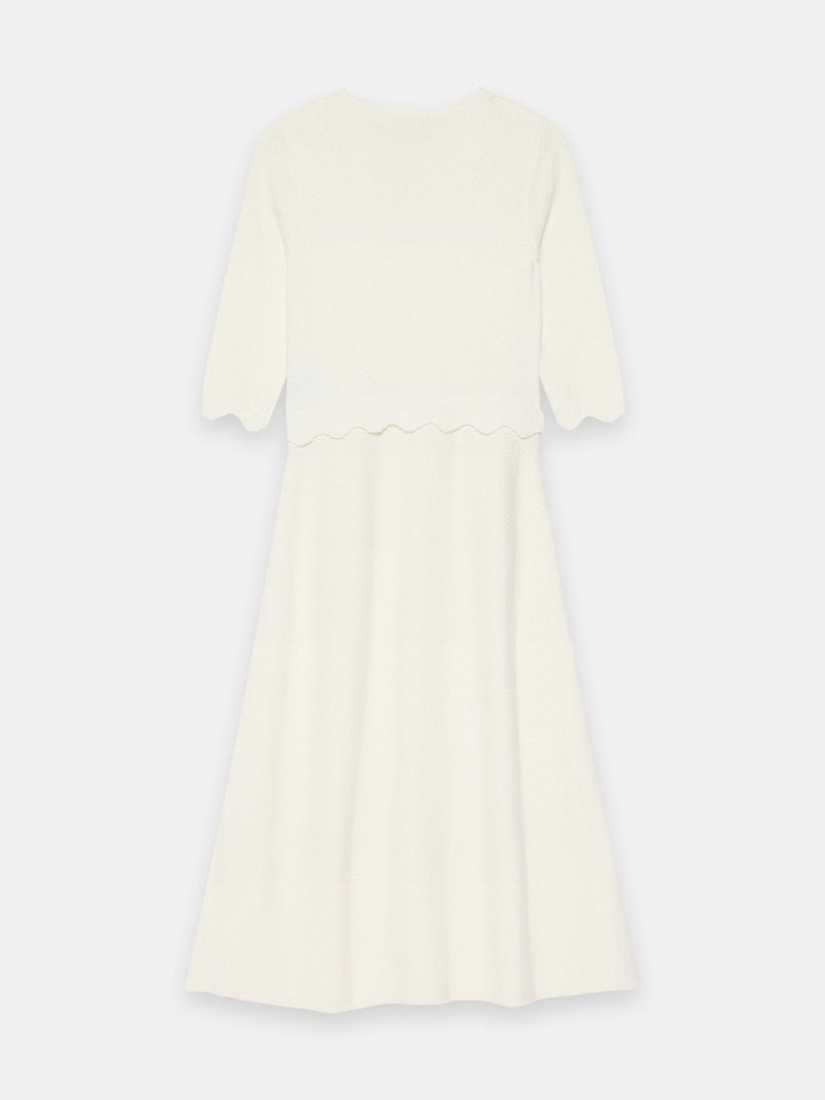 Mint Velvet White Boucle Knit Midi Dress - Image 8 of 8