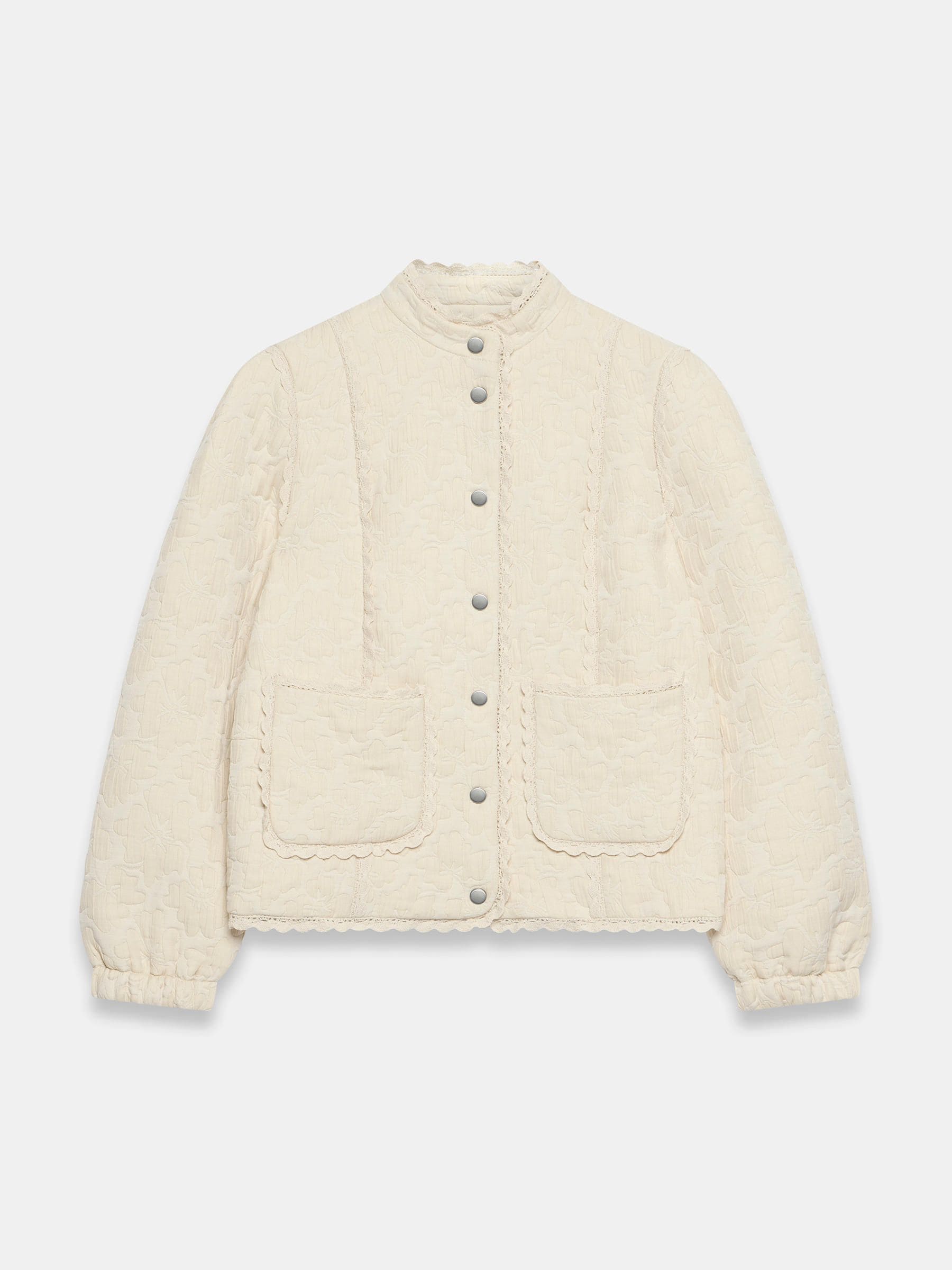 Buy Mint Velvet White Floral Jacquard Quilted Jacket from the Next