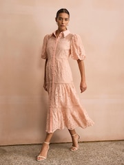 Mint Velvet blonde Midi Skjortekjole - Bilde 2 av 8