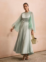 Blå - Mint Velvet Sateng Maxikjole - Bilde 6 av 8