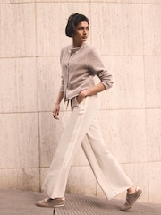 Mint Velvet Natural Side Stripe Wide Trousers - Image 2 of 7
