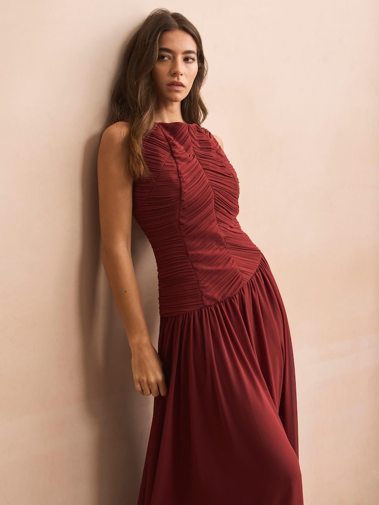 Mint Velvet Ruched Detail Midi Dress - תמונה 2 מתוך 8 Mint Velvet Ruched Detail Midi Dress - תמונה 2 מתוך 8
