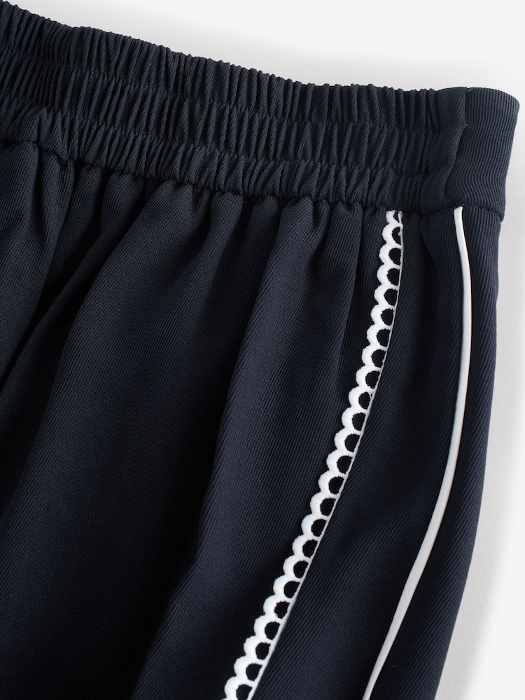 Mint Velvet Blue Scallop Striped Wide Trousers - Image 11 of 11