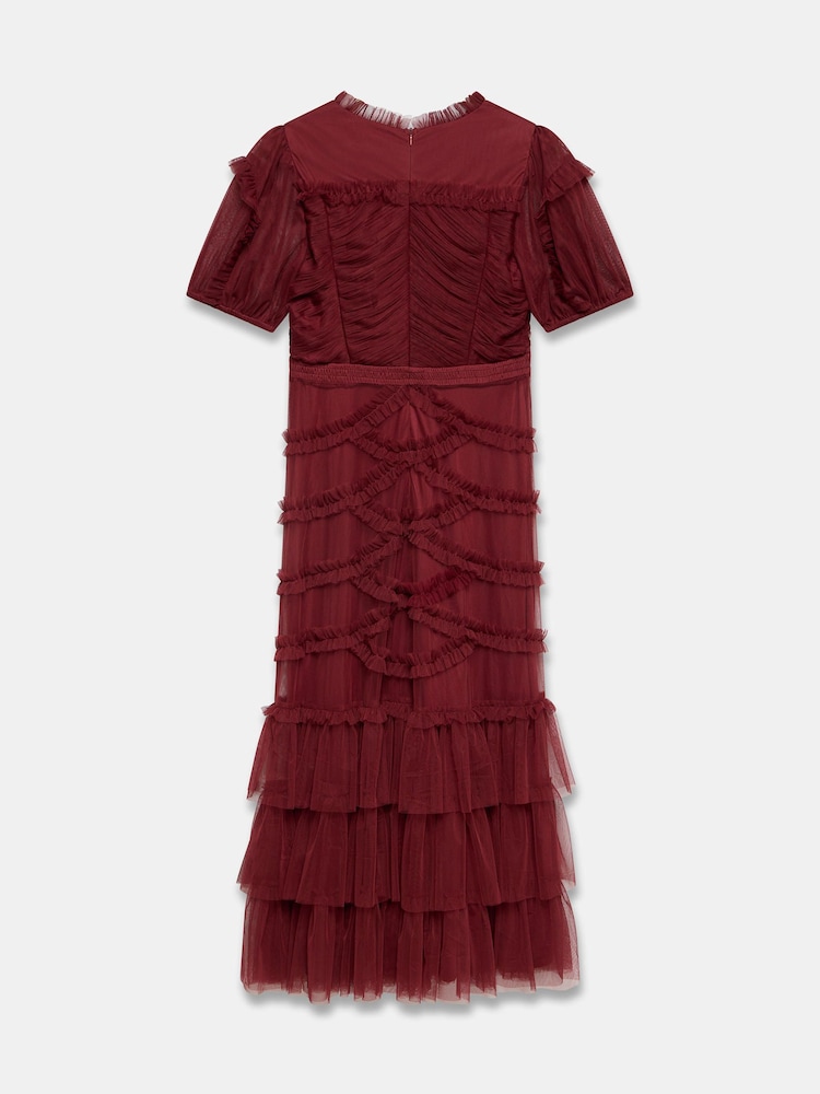 فستان ماكسي تول مزيّن بكشكشة من Mint Velvet - Image 8 of 8