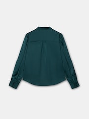 Mint Velvet Green Contrast Satin Blouse - Image 8 of 8