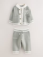 Baker by Ted Baker 3 Piece Knitted Varsity Cardigan T-Shirt and Joggers Set 3 Piece - Larawan 1 ng 10