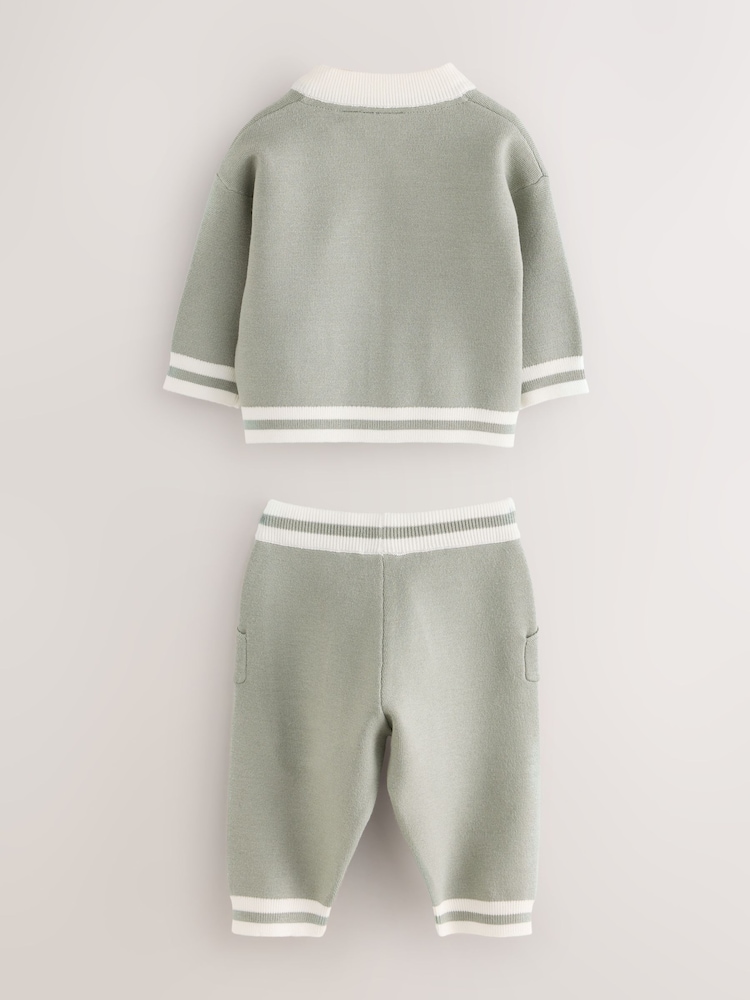 Baker by Ted Baker 3 Piece Knitted Varsity Cardigan T-Shirt and Joggers Set 3 Piece - Larawan 2 ng 10