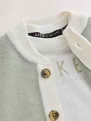 Baker by Ted Baker 3 Piece Knitted Varsity Cardigan T-Shirt and Joggers Set 3 Piece - Larawan 4 ng 10