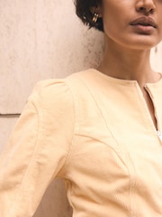 Mint Velvet Yellow Cotton Corduroy Jumpsuit - Image 6 of 8
