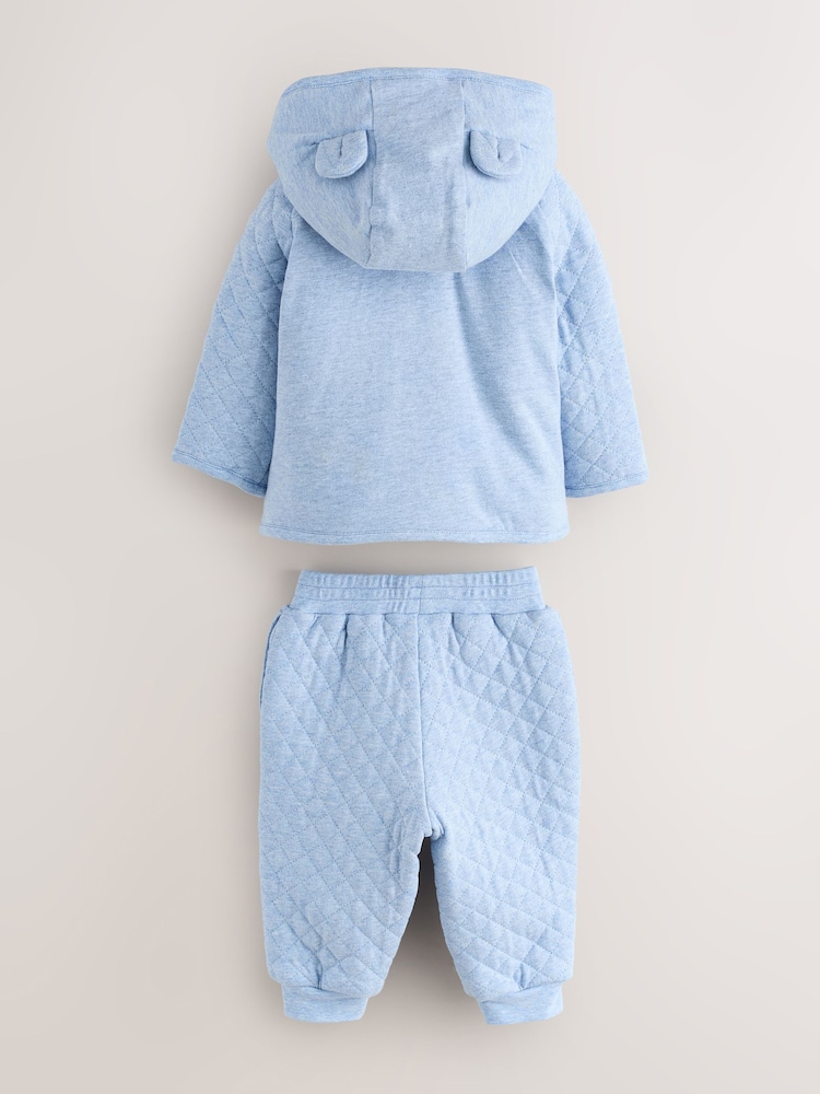 Baker by Ted Baker Blue 3 Piece Quilted Jacket, T-Shirt and Trousers Set - Image 2 of 8