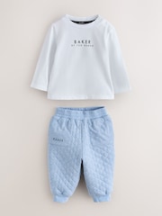 Baker by Ted Baker Blue 3 Piece Quilted Jacket, T-Shirt and Trousers Set - Image 3 of 8
