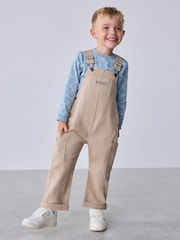 Baker by Ted Baker Blue Stone Dungaree and Graphic T-Shirts Set - Image 1 of 15