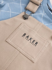 Baker by Ted Baker Blue Stone Dungaree and Graphic T-Shirts Set - Image 10 of 15