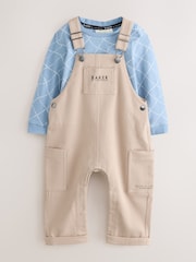 Baker by Ted Baker Blue Stone Dungaree and Graphic T-Shirts Set - Image 14 of 15