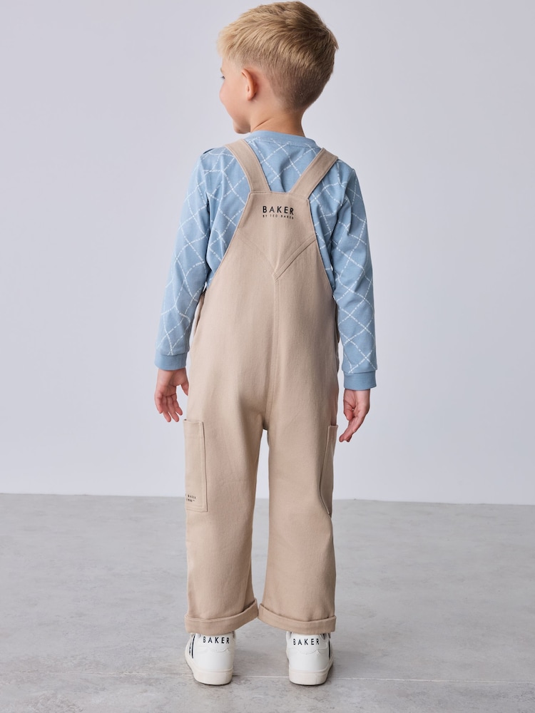 Baker by Ted Baker Blue Stone Dungaree and Graphic T-Shirts Set - Image 2 of 15