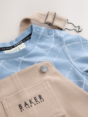 Baker by Ted Baker Blue Stone Dungaree and Graphic T-Shirts Set - Image 7 of 15