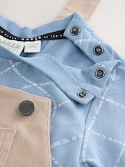 Baker by Ted Baker Blue Stone Dungaree and Graphic T-Shirts Set - Image 8 of 15