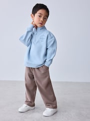 Baker by Ted Baker Funnel Zip Neck Blue/Brown Sweatshirt and Joggers Set - Image 1 of 14