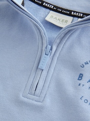 Baker by Ted Baker Funnel Zip Neck Blue/Brown Sweatshirt and Joggers Set - Image 11 of 14