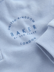 Baker by Ted Baker Funnel Zip Neck Blue/Brown Sweatshirt and Joggers Set - Image 12 of 14
