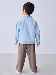 Baker by Ted Baker Funnel Zip Neck Blue/Brown Sweatshirt and Joggers Set - Image 2 of 14