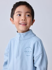 Baker by Ted Baker Funnel Zip Neck Blue/Brown Sweatshirt and Joggers Set - Image 5 of 14
