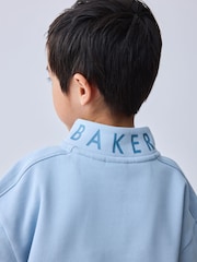 Baker by Ted Baker Funnel Zip Neck Blue/Brown Sweatshirt and Joggers Set - Image 6 of 14
