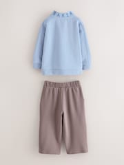 Baker by Ted Baker Funnel Zip Neck Blue/Brown Sweatshirt and Joggers Set - Image 9 of 14
