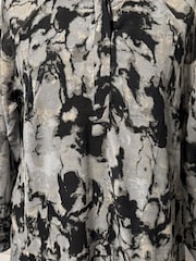 Religion Grey Sunrise tiered maxi dress in grey abstract print with pocket - Image 4 of 6