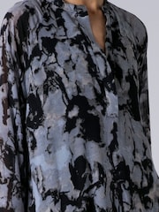 Religion Grey Sunrise tiered maxi dress in grey abstract print with pocket - Image 6 of 6