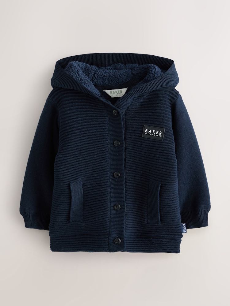 Baker by Ted Baker Navy Knitted Jacket - Image 1 of 5