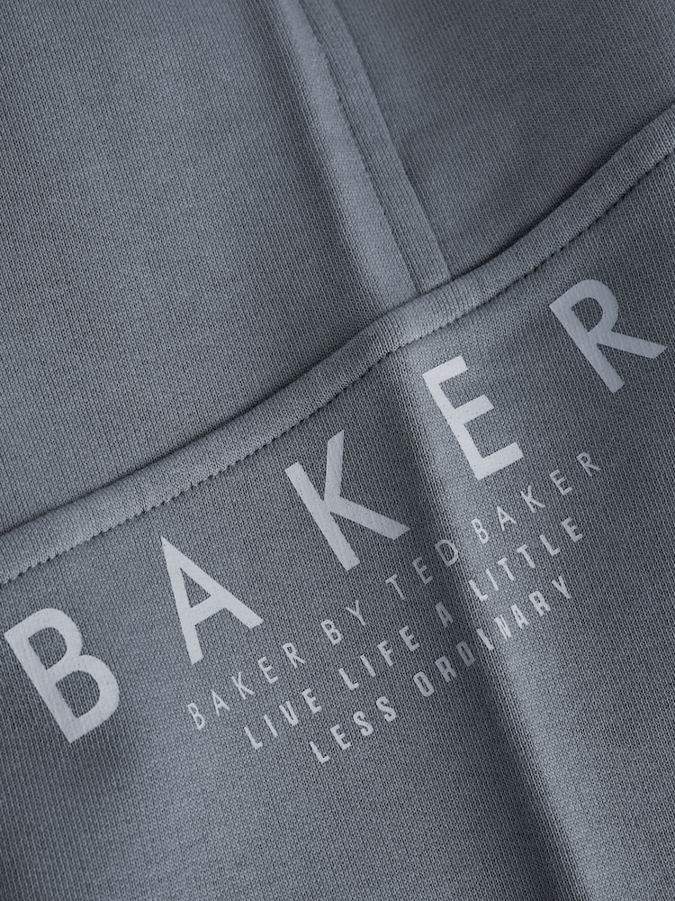 Серый - Комплект Baker by Ted Baker: свободное худи с принтом и широкие джоггеры - Изображение 13 13