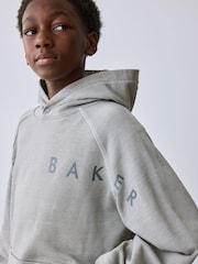 Серый - Комплект Baker by Ted Baker: свободное худи с принтом и широкие джоггеры - Изображение 3 13