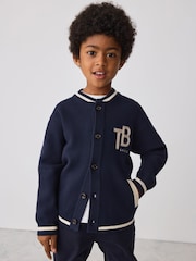 Baker by Ted Baker Navy Knitted Varsity Cardigan and T-Shirt 2 Piece Set - Image 2 of 6